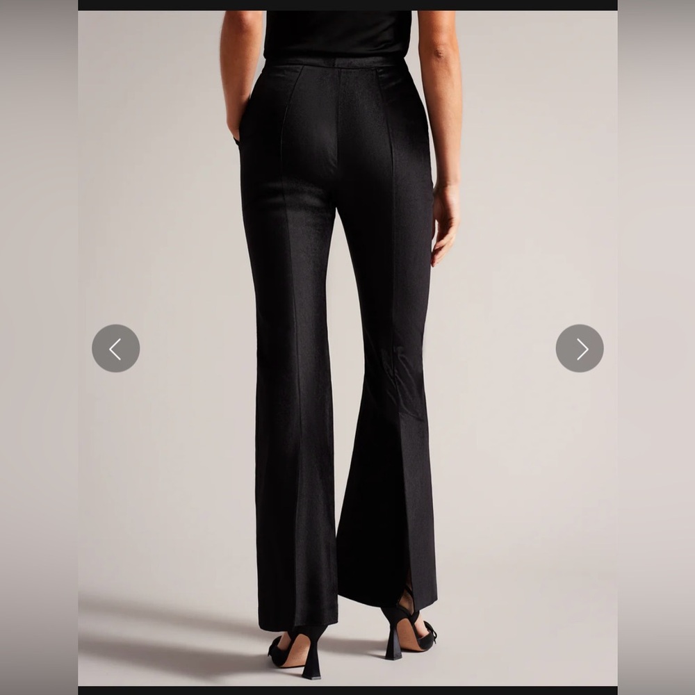 New Ted Baker London Demyat Velvet Kick Flare Trousers - Picture 3 of 15